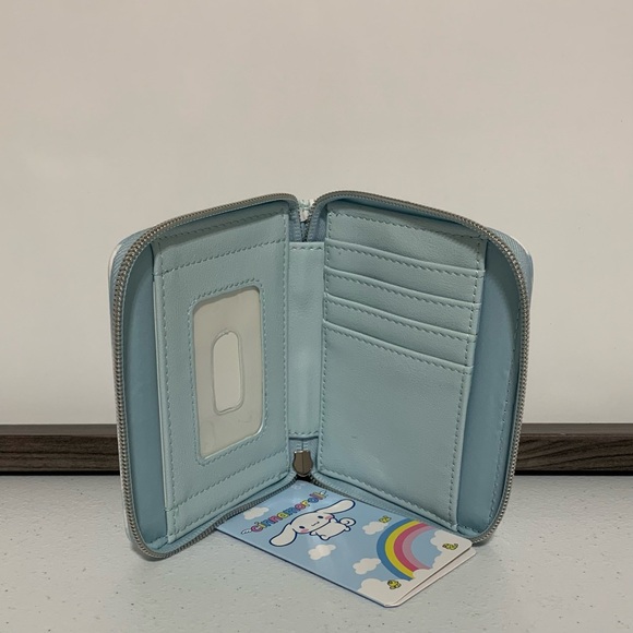 Loungefly x Sanrio Cinnamoroll Daisy Gingham Mini Backpack & Mini Zip Wallet-New - Picture 9 of 12